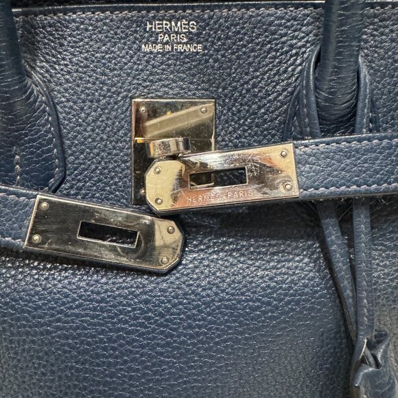 Authentic Hermes Blue Birkin Bag 35 - Picture 11 of 12